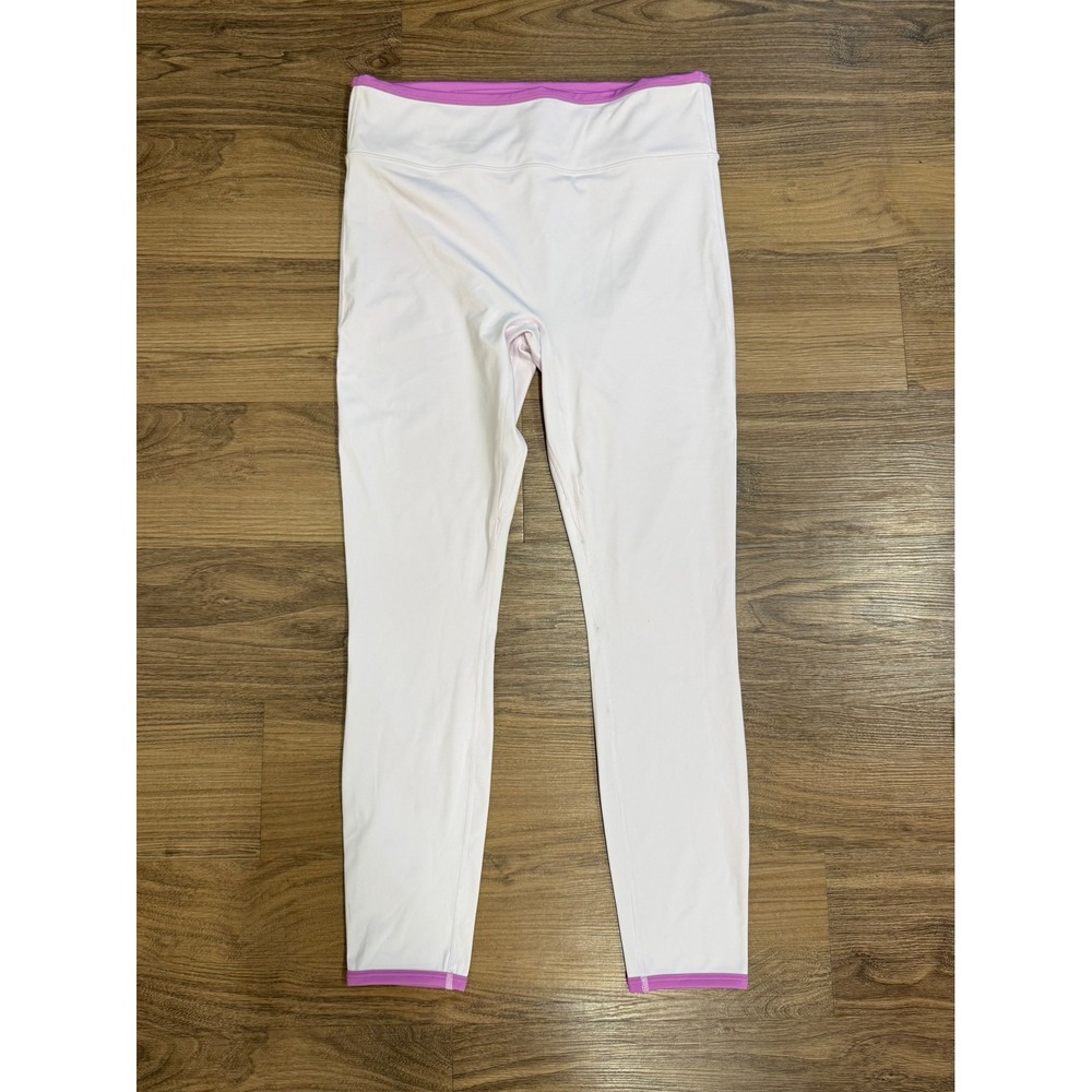 Fabletics Motion365+ White Purple Trim High Waisted Leggings Womens XL LG2050606